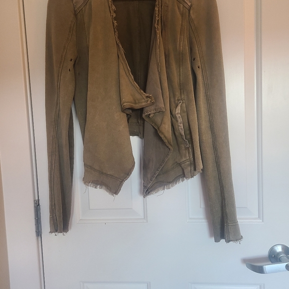 FREE PEOPLE Olive Green Boho Bohemian Jacket - Picture 4 of 5